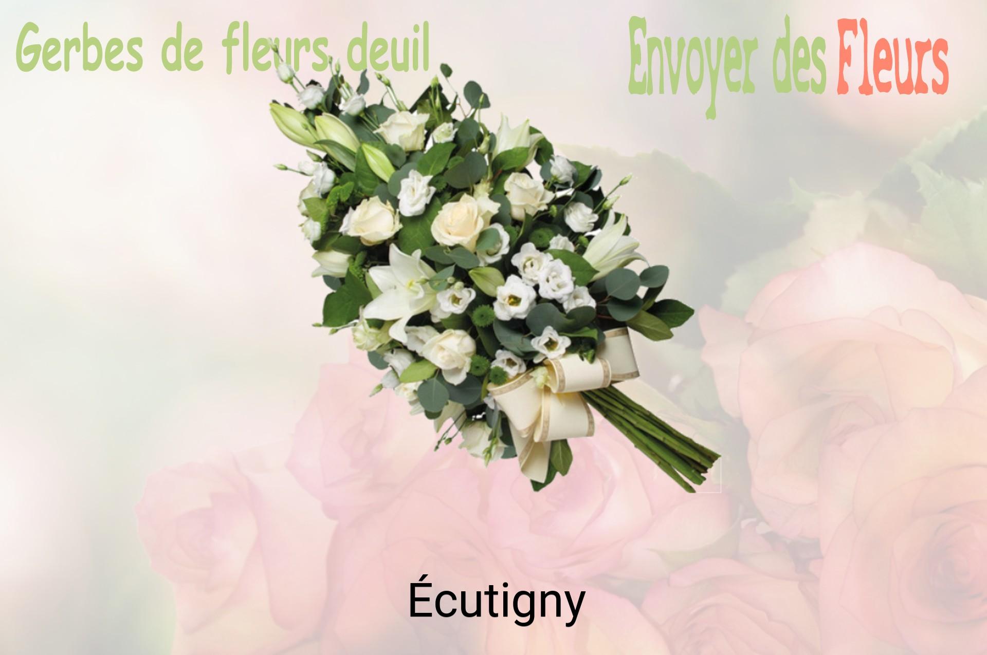 Gerbe de fleurs de deuil livrée à Écutigny